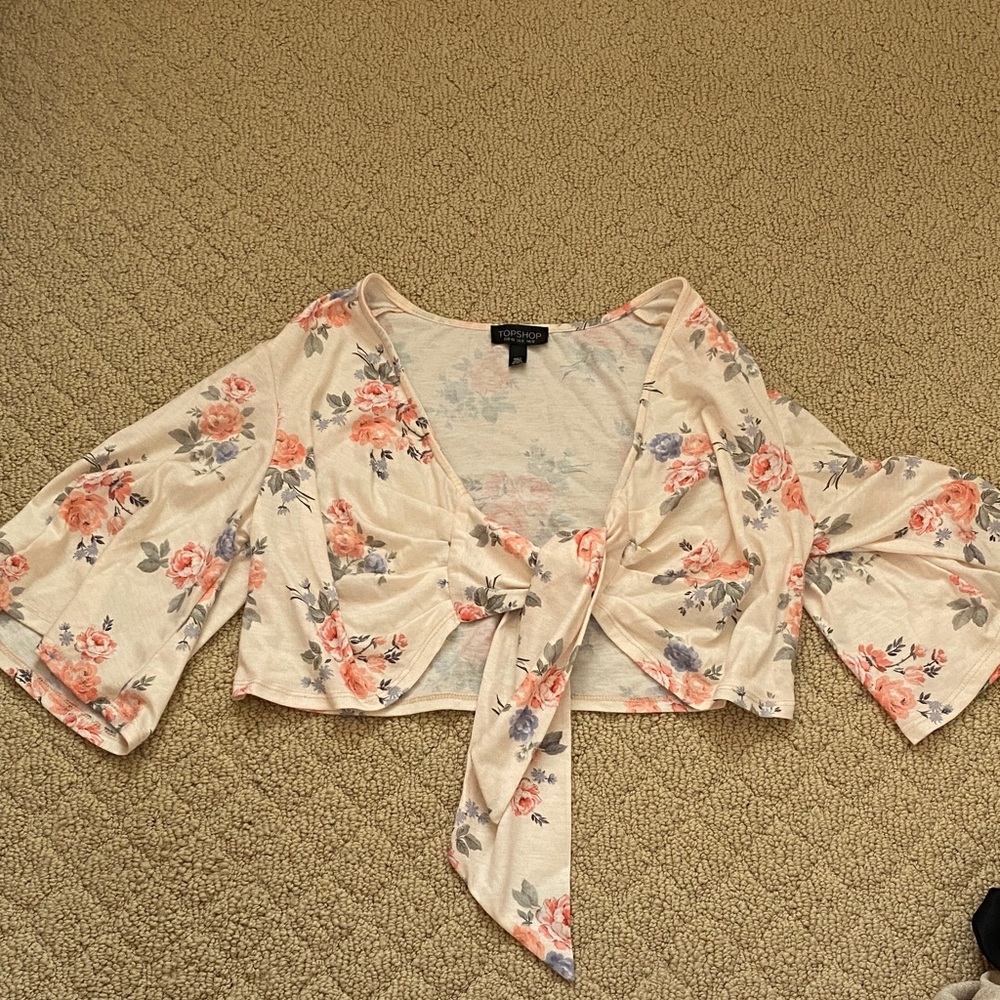 Topshop tie front top